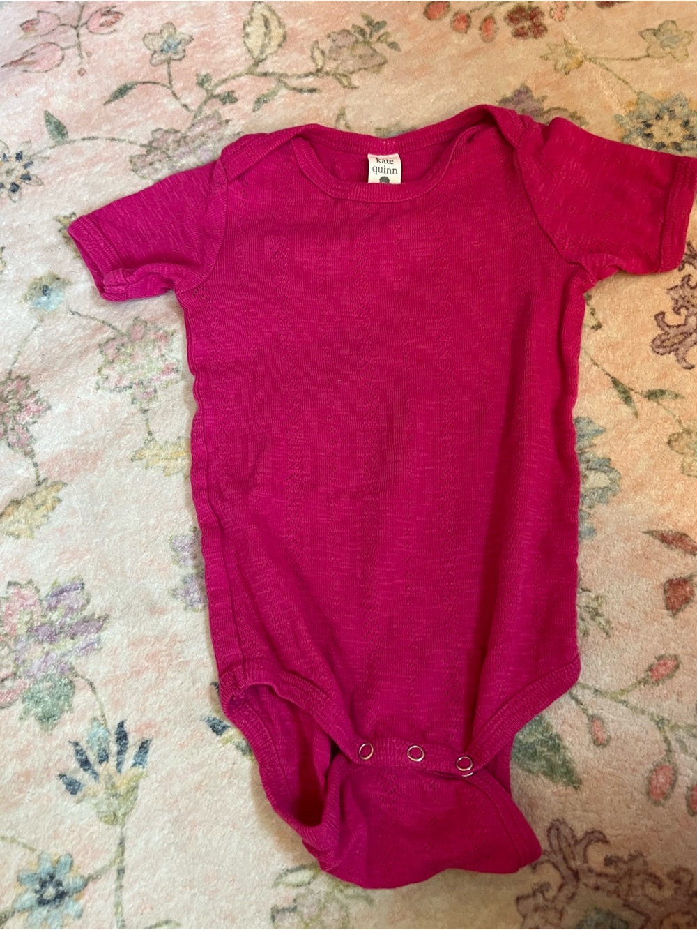kate quinn Bright Fuchsia Short Sleeve Baby One-Piece Bodysuit